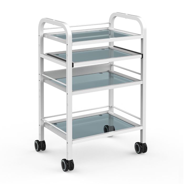 Skinmate Beauty Spa Cart White with 4 Glass Shelves