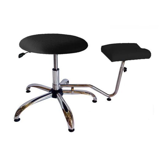 SkinMate Gas Lift Pedicure Stool with Legrest Black